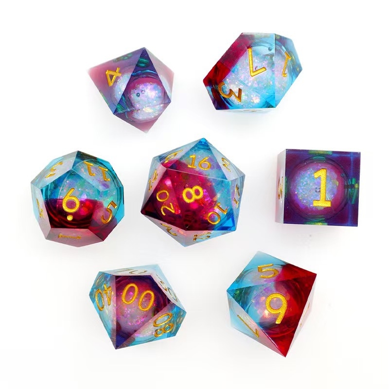 Gyantából készült dobókocka készlet, derékszög-stílus, 100-darabos doboz, testre szabható