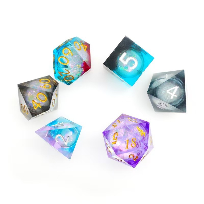 Gyantából készült dobókocka készlet, derékszög-stílus, 100-darabos doboz, testre szabható