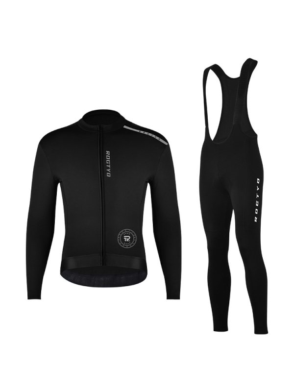 Vīriešu ziemas velosipēdu apģērbu komplekts — vējaizturīgs, silts audums, ceļa velosipēdam