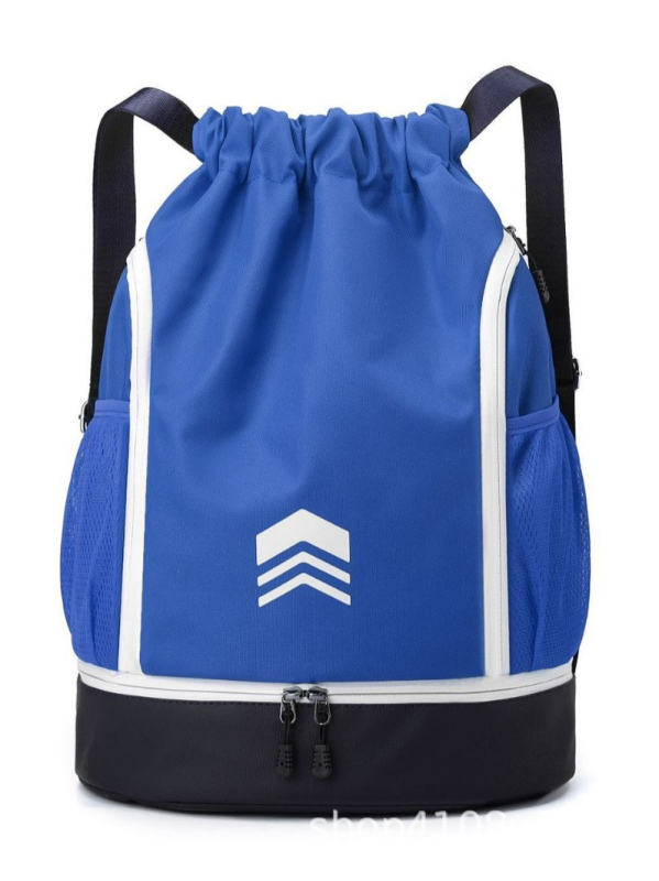 Sporta mugursoma ar sauso/mitro atdalījumu, auklas aizdare, elpojošs Oxford audums, universāla, piemērota ārējiem sporta veidiem.