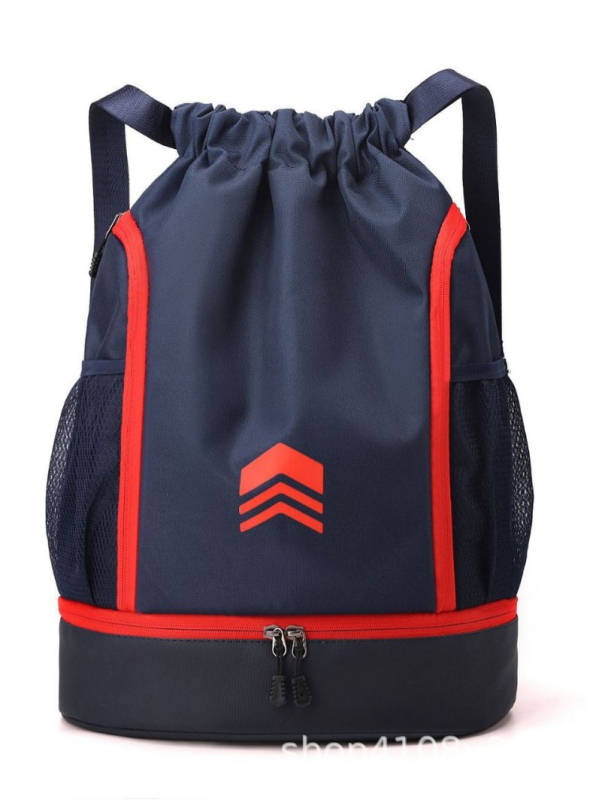 Sporta mugursoma ar sauso/mitro atdalījumu, auklas aizdare, elpojošs Oxford audums, universāla, piemērota ārējiem sporta veidiem.