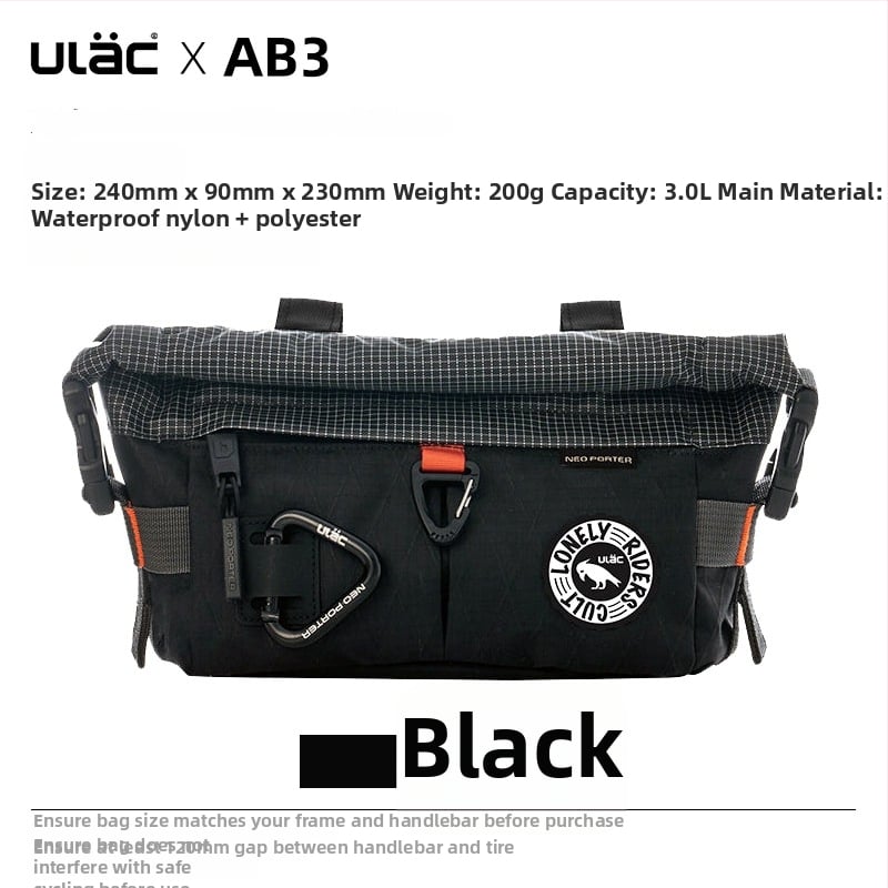 Τσαντάκι τιμονιού ποδηλάτου — αδιάβροχο, νάιλον, χωρητικότητας 3.0 L, μοντέλο AB3, για ορεινά ποδήλατα