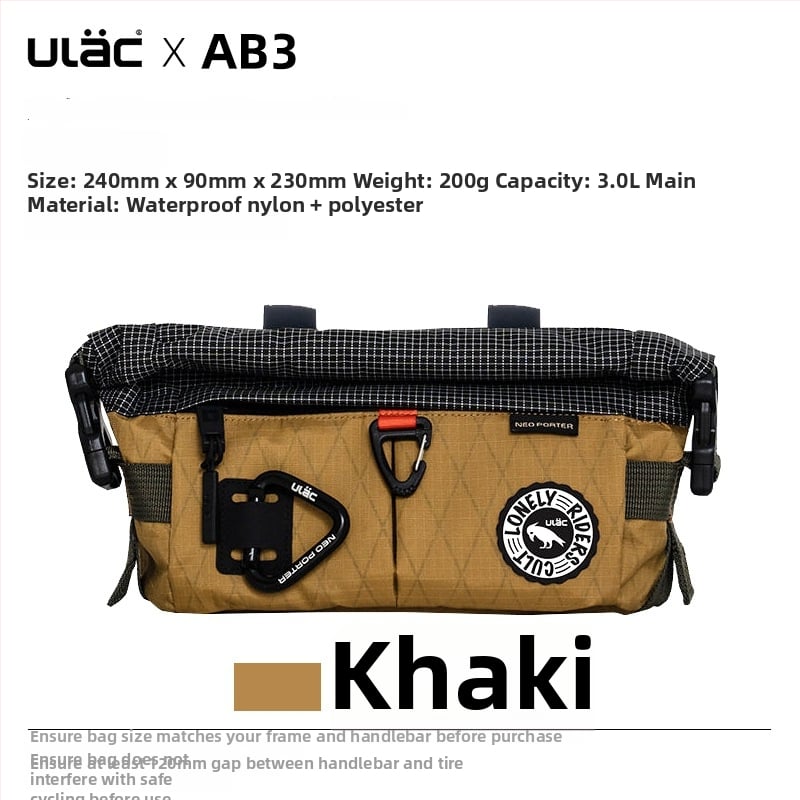 Τσαντάκι τιμονιού ποδηλάτου — αδιάβροχο, νάιλον, χωρητικότητας 3.0 L, μοντέλο AB3, για ορεινά ποδήλατα