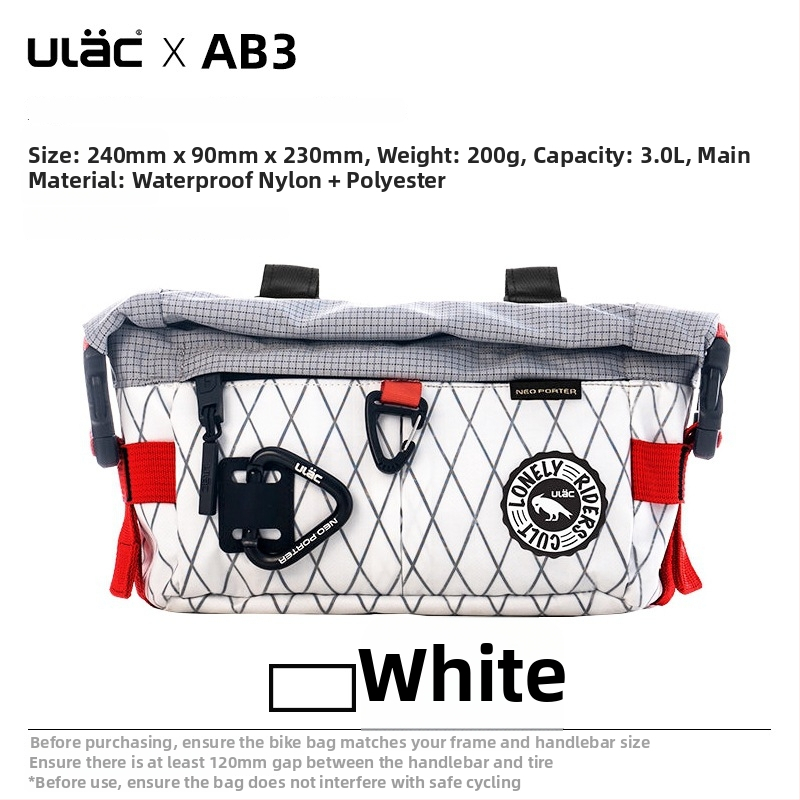 Τσαντάκι τιμονιού ποδηλάτου — αδιάβροχο, νάιλον, χωρητικότητας 3.0 L, μοντέλο AB3, για ορεινά ποδήλατα