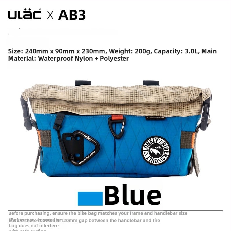 Τσαντάκι τιμονιού ποδηλάτου — αδιάβροχο, νάιλον, χωρητικότητας 3.0 L, μοντέλο AB3, για ορεινά ποδήλατα
