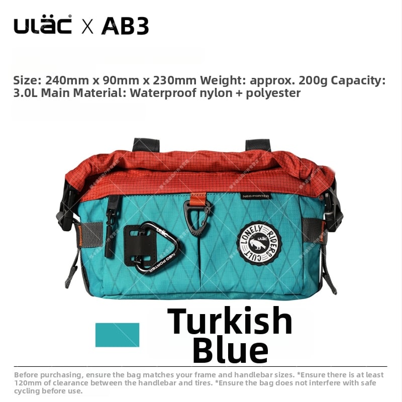 Τσαντάκι τιμονιού ποδηλάτου — αδιάβροχο, νάιλον, χωρητικότητας 3.0 L, μοντέλο AB3, για ορεινά ποδήλατα
