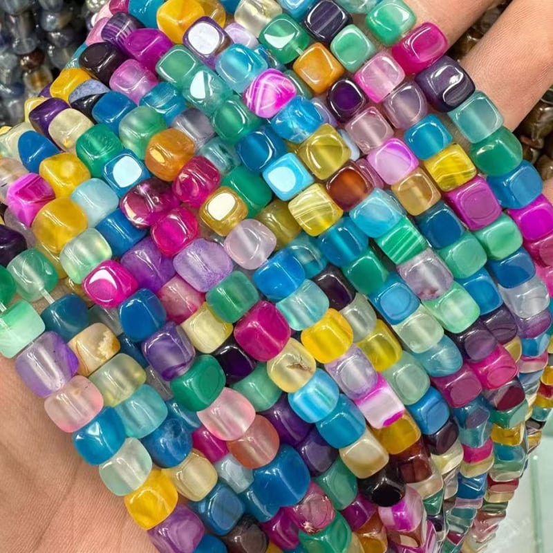 Kružne perle, agat u obliku šećerne kocke, komponente za DIY nakit, prirodne citrinske slobodne perle