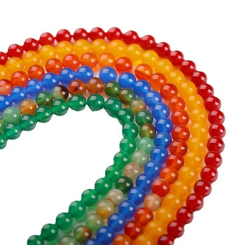 Crvene ahatove dugačke perle za DIY nakit – ručno izrađeni dodaci za perle, bubnjaste perle, slobodne okrugle perle 10 mm, poluproizvodi