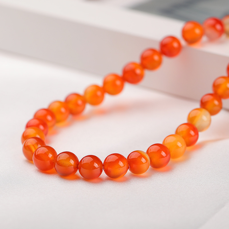 Crvene ahatove dugačke perle za DIY nakit – ručno izrađeni dodaci za perle, bubnjaste perle, slobodne okrugle perle 10 mm, poluproizvodi