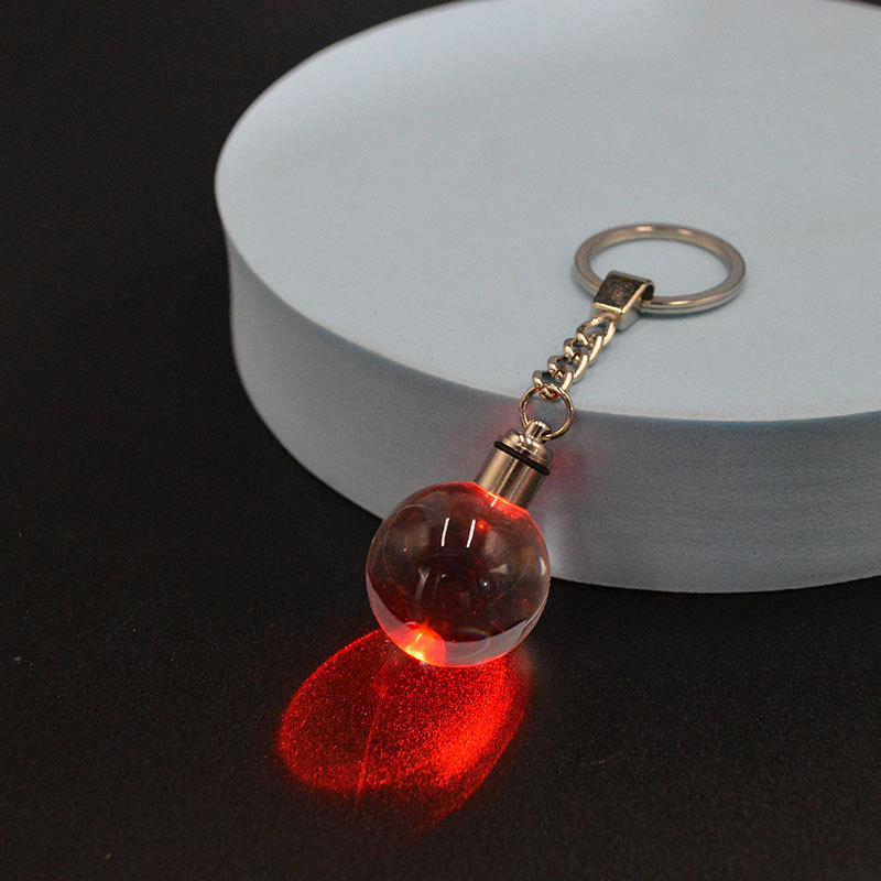 LED svijetleći kristalni ključ s privjeskom: globus i sportske lopte (košarka, nogomet, golf) – novi kineski stil, kutija za poklon