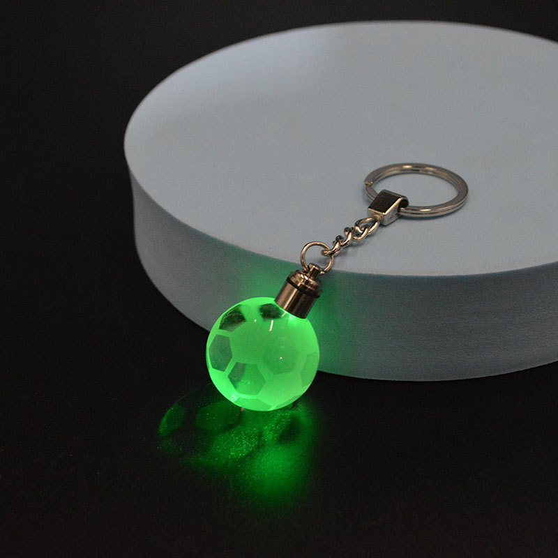 LED svijetleći kristalni ključ s privjeskom: globus i sportske lopte (košarka, nogomet, golf) – novi kineski stil, kutija za poklon