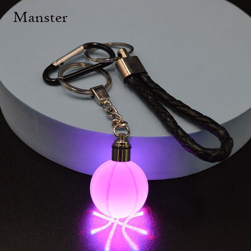 LED svijetleći kristalni ključ s privjeskom: globus i sportske lopte (košarka, nogomet, golf) – novi kineski stil, kutija za poklon