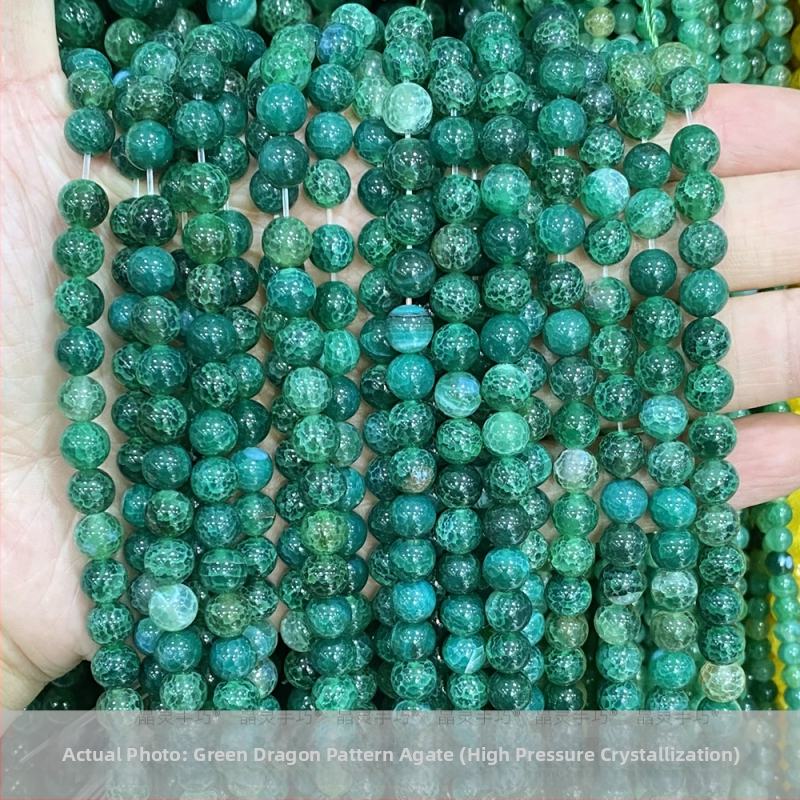 6A kvalitete agat kuglice s uzorkom zmaja, kružne kuglice, za DIY nakit, moderan stil