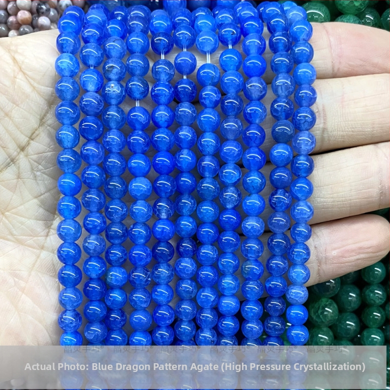 6A kvalitete agat kuglice s uzorkom zmaja, kružne kuglice, za DIY nakit, moderan stil