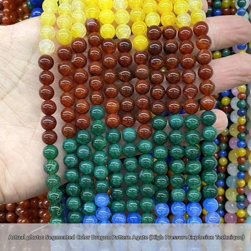 6A kvalitete agat kuglice s uzorkom zmaja, kružne kuglice, za DIY nakit, moderan stil