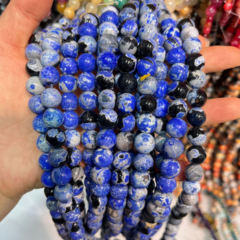 Taohong achát gyöngyök, sárkány minta, mesterséges polírozás