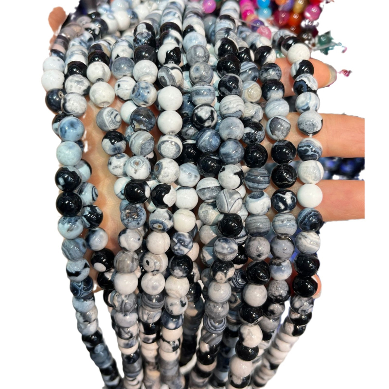 Taohong achát gyöngyök, sárkány minta, mesterséges polírozás