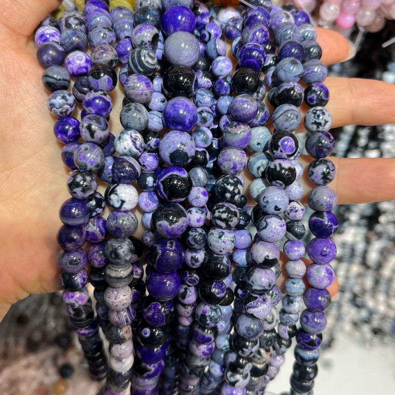 Taohong achát gyöngyök, sárkány minta, mesterséges polírozás