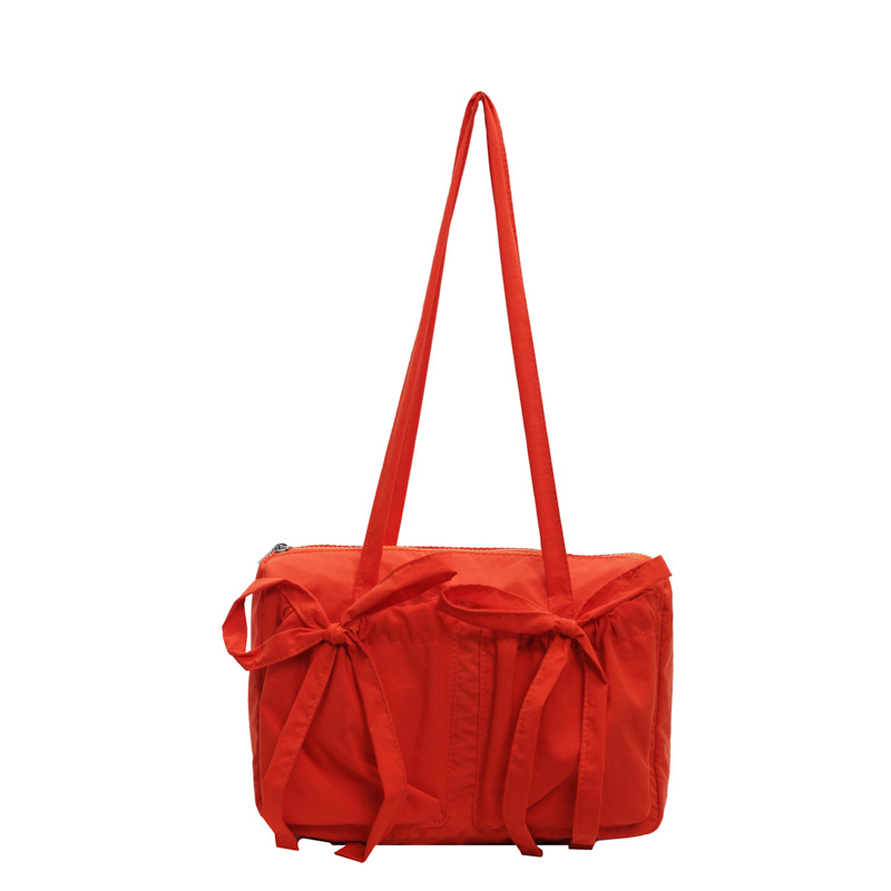 Crossbody torba s mašnicom, platno (vodoravni kvadratni oblik, zatvoren otvor, laminirani džep na zip, dvostruke naramenice)