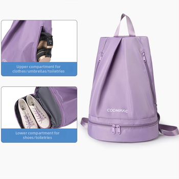 Sportinė kelioninė kuprinė su sausų ir šlapių atskyrimu ir batų skyriumi, Oxford audinys, kvėpuojanti, atspari vandeniui ir dėvėjimui