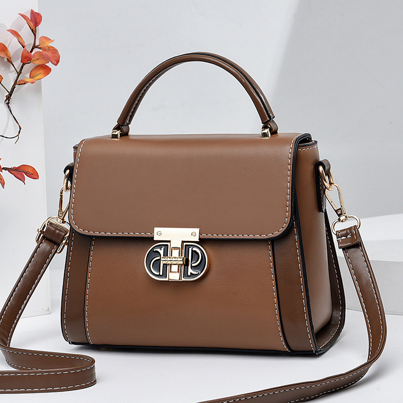 Crossbody mala kvadratna torbica – color-block korejskog stila, PU materijal, podstava od poliester, horizontalni oblik, unutarnji pretinac, jedna naramenica