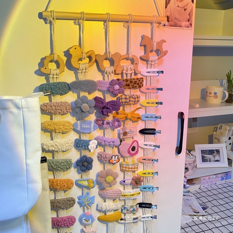 Stojeći zidni izložbeni stalak za ukosnice i dječji nakit, dvostruki sloj, djevojački stil, predstavljen u jesensko 2022.