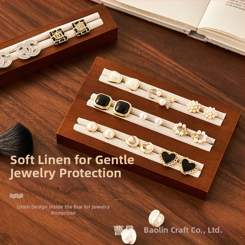 Medinis papuošalų laikiklis retro stiliuje, stalinis vieno aukšto laikiklis žiedams ir apyrankėms, daugiafunkcinis saugojimas