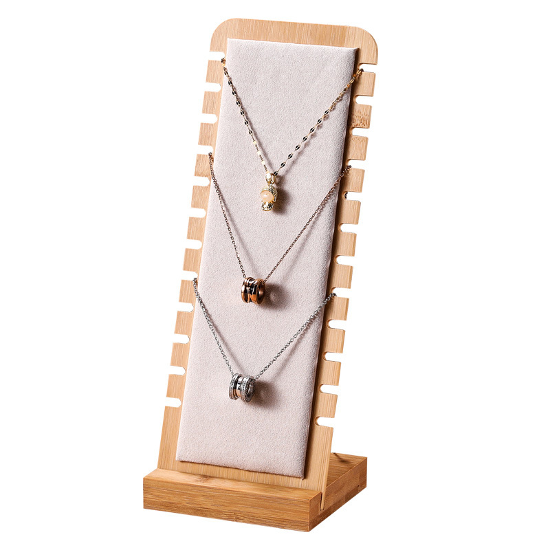 Držač za ogrlice od bambusa, vertikalnog tipa, jednodjelni, luksuzan izgled