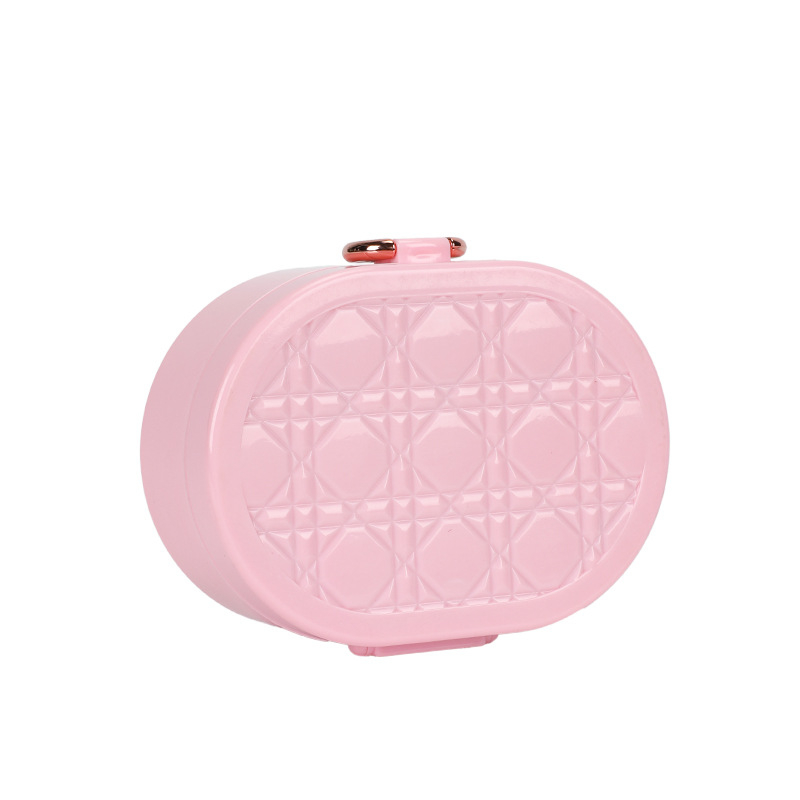 Kutija za nakit s mrežastim uzorkom, prijenosni putni organizator, PET materijal, tvrdi kućište, stil lagan luksuz, srednja specifikacija