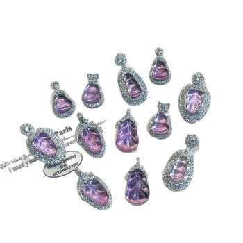 Ripats ametisti kristalliga, sünteetiliste tsirkooniidega, 925 hõbedast – lihtne stiil