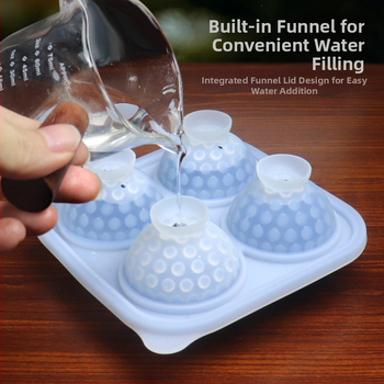 Μορφή πάγου για ουίσκι σε σχήμα μπάλας, σιλικόνινη παγοθήκη με 4 οπές για γκολφ, χωρητικότητα 100 ml