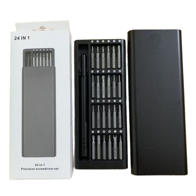 Set odvijača 24-u 1 s preciznim bitovima, magnetskim vrhovima, S2 alatni čelik, težina 230 g