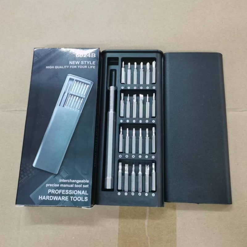 Set odvijača 24-u 1 s preciznim bitovima, magnetskim vrhovima, S2 alatni čelik, težina 230 g