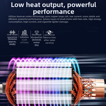 Prijenosna 12V pumpa za automobile pneu, dvostruki cilindar, 180W, digitalni zaslon, protok zraka 50 L/min