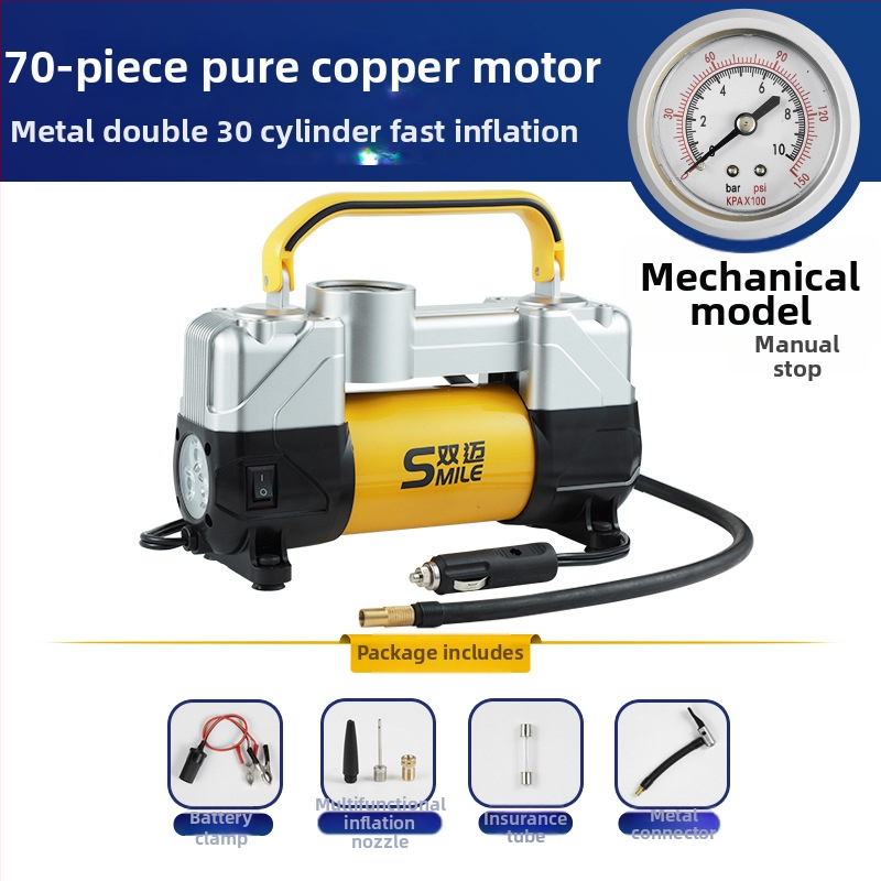 Prijenosna 12V pumpa za automobile pneu, dvostruki cilindar, 180W, digitalni zaslon, protok zraka 50 L/min