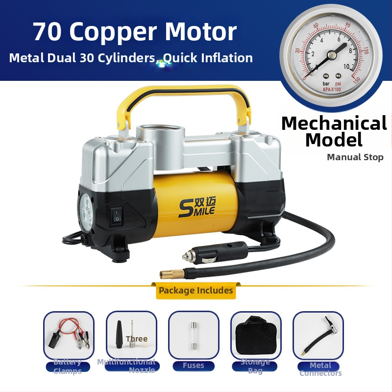 Prijenosna 12V pumpa za automobile pneu, dvostruki cilindar, 180W, digitalni zaslon, protok zraka 50 L/min