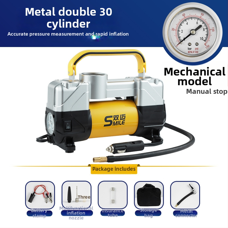 Prijenosna 12V pumpa za automobile pneu, dvostruki cilindar, 180W, digitalni zaslon, protok zraka 50 L/min