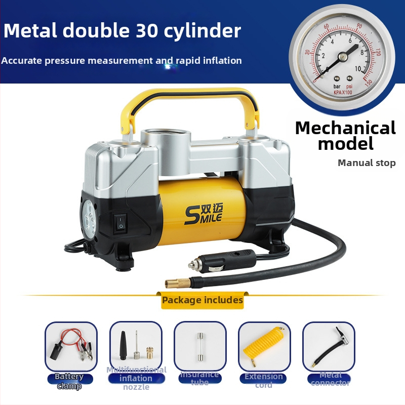 Prijenosna 12V pumpa za automobile pneu, dvostruki cilindar, 180W, digitalni zaslon, protok zraka 50 L/min