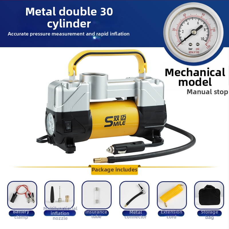 Prijenosna 12V pumpa za automobile pneu, dvostruki cilindar, 180W, digitalni zaslon, protok zraka 50 L/min