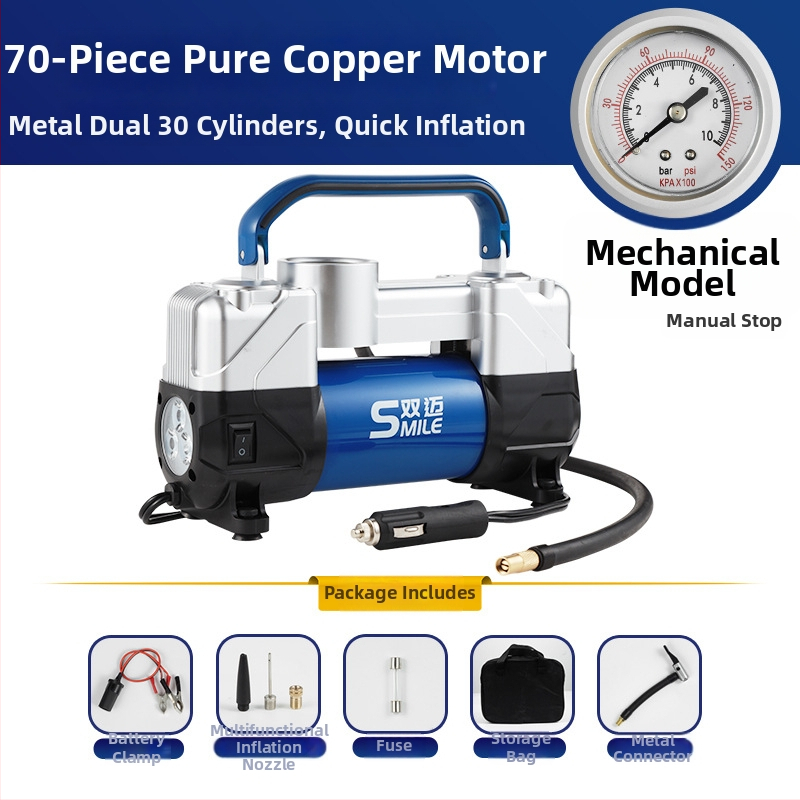 Prijenosna 12V pumpa za automobile pneu, dvostruki cilindar, 180W, digitalni zaslon, protok zraka 50 L/min