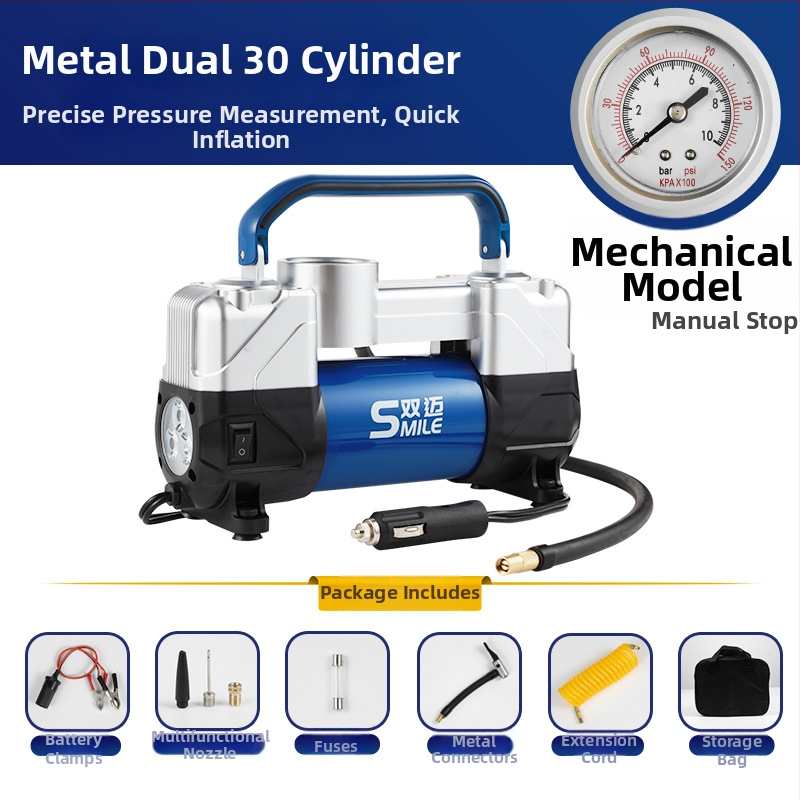 Prijenosna 12V pumpa za automobile pneu, dvostruki cilindar, 180W, digitalni zaslon, protok zraka 50 L/min