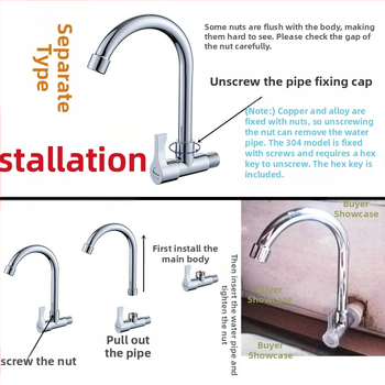 Virtuvės plautuvės čiaupas - sieninis montavimas, tik šaltas vanduo, vertikalus sukimas; varinis korpusas, varinis vožtuvo šerdis, 20 mm vožtuvo lizdas