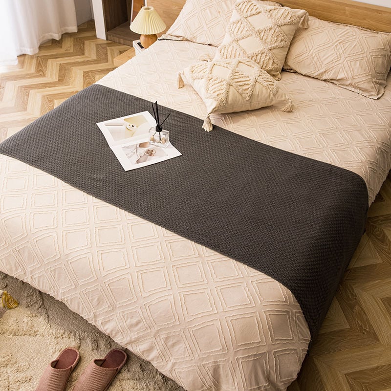 Pleteno pokrivalo za krevet, skandinavski stil, hotelska dekoracija, akrilni materijal, bez prilagodbe