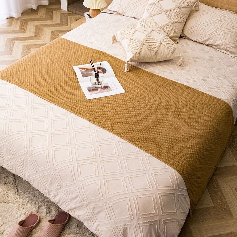 Pleteno pokrivalo za krevet, skandinavski stil, hotelska dekoracija, akrilni materijal, bez prilagodbe
