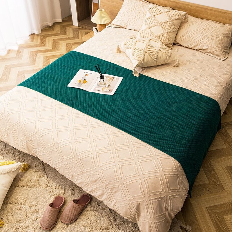 Pleteno pokrivalo za krevet, skandinavski stil, hotelska dekoracija, akrilni materijal, bez prilagodbe