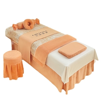 Set navlaka za kozmetičku ležaljku, četiri komada, za jesen-zimu, bebin flis materijal, lagani luksuz spa pokrivač za krevet