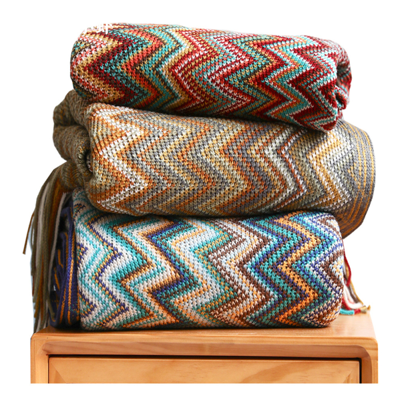 Boemska deka s prugama, etnički stil, pogodna za kauč i krevet, vrhunski proizvod, šifra 636397540047