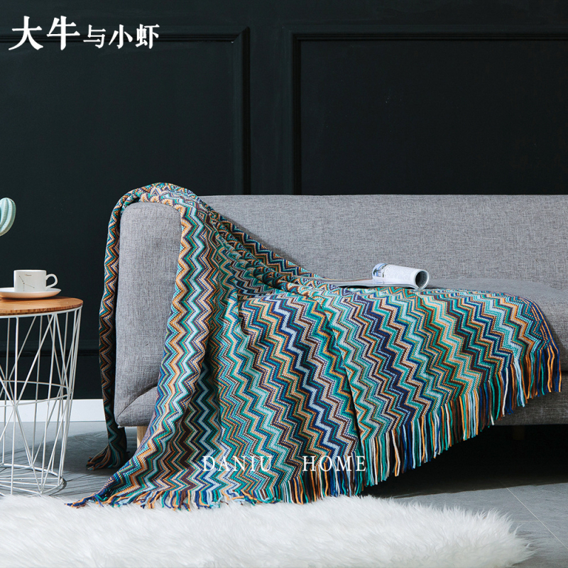 Boemska deka s prugama, etnički stil, pogodna za kauč i krevet, vrhunski proizvod, šifra 636397540047