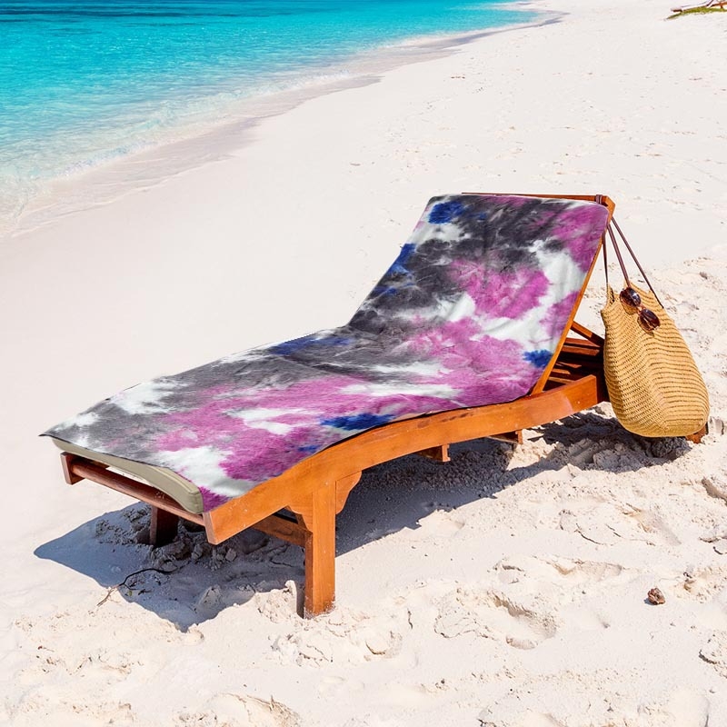 Navlaka za plažni stolac s Tie-dye uzorkom, mikrovlaknasta navlaka za ležaljku, plažni ručnik, podloga za ležaljku uz bazen