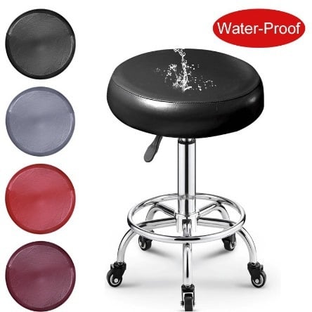 Elastne PU naha tabureti kate, veekindel, ümmarguse istme kujundusega, üheosaline paigaldus, sobib baarile ja ilusalongile